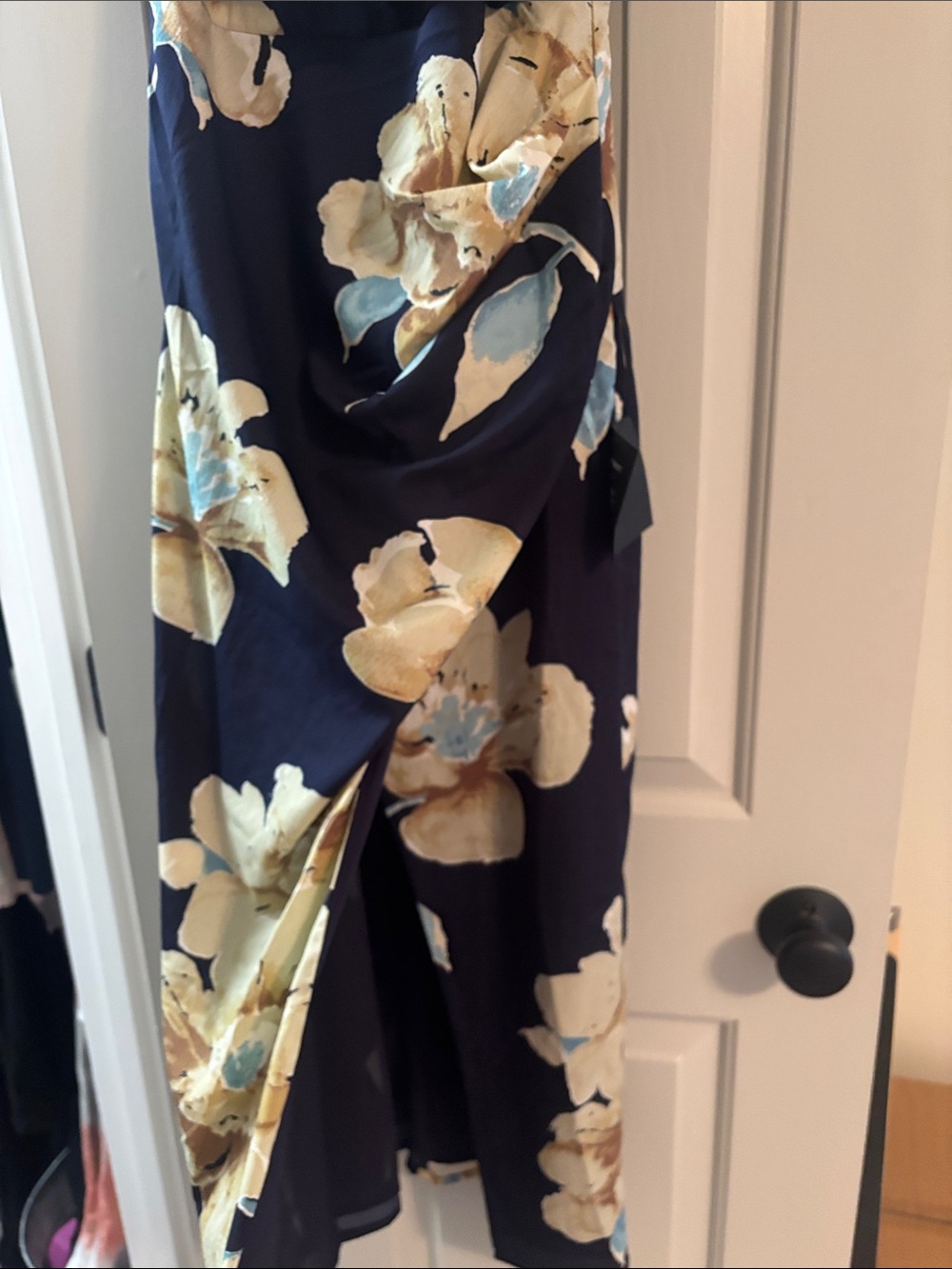 Lulu's Navy Midi Slip Dress with Yellow Floral Print - Picture 2 of 6